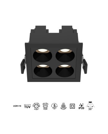 BLAU * FOCO EMPOTRAR 4L 10W  3000K NEGRO